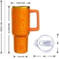 thumbnail image 2 of Fall 40 oz Tumbler with Lid Handle and Straw Thanksgiving Pumpkin Stainless Steel Double Walled Insulated Cup Autumn Travel Mug Water Bottle Gifts for Men and Women (1PC), 2 of 6