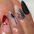 thumbnail image 4 of 24 piezas de uñas postizas de Halloween MACHAO diseño de araña de sangre y telaraña cobertura completa, 4 of 5