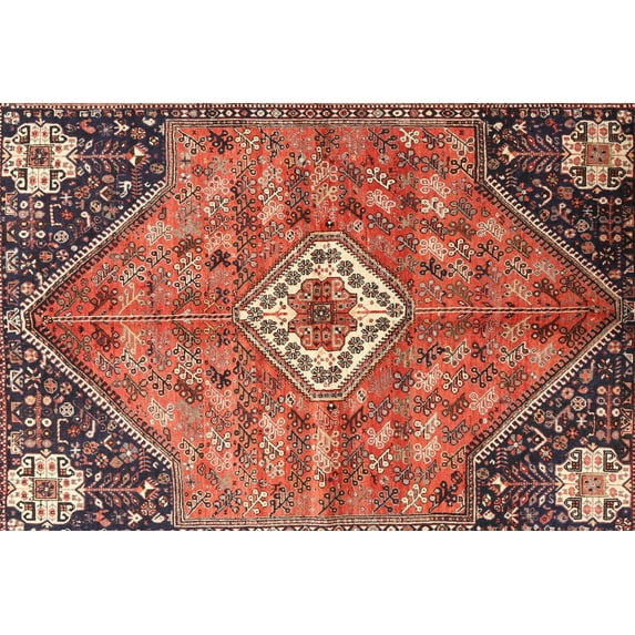 Ahgly Company Indoor Rectangle Traditional Saffron Red Persian Area Rugs, 3' x 5'