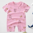 thumbnail image 2 of TOWED22 Newborn Baby Boy Summer Clothes Print Short Sleeve Romper Cotton One Piece Bodysuit Jumpsuit 0-18M Pink,12-18 M, 2 of 4