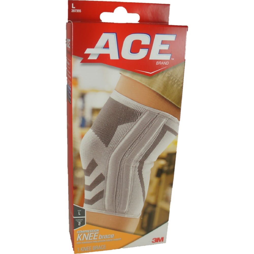 2 Pack ACE Compression Knee Brace With Side Stabilizers Large 1 Each
