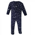 thumbnail image 4 of Hudson Baby Baby Cotton Zipper Sleep and Play 3pk, Navy Stars Moons, Preemie, 4 of 4