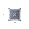 thumbnail image 4 of 16â€ Slate Blue Holy Floral Indoor Outdoor Throw Pillow, 4 of 4