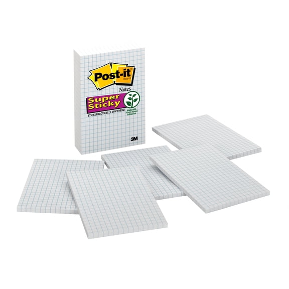 Grid Notes, 4 X 6, White, 50-Sheet, 6/pack | Bundle of 5 Packs