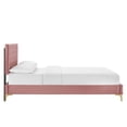 thumbnail image 3 of Platform Bed Frame, Tufted, Full Size, Pink, Velvet, Mid Century Bedroom, Modern Contemporary Boutique HB35586, 3 of 8