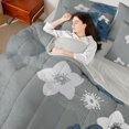 thumbnail image 4 of Manfei Retro Rustic Flowers 7-Piece Twin Bedding Sets,Vinatge Aesthetic Art Bedding Comforter Set,Deepblue Gray Sheet Sets For Men Women,Microfiber Bedroom Decor Reversible, 4 of 8
