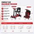 thumbnail image 3 of Mobigogo Lightweight Mobility Scooter for Seniors & Adults, 4-Wheel Foldable Travel Scooter 52lb, Airline Approved Portable Electric Scooter with Removable Battery, 300lb Capacity, Red, 3 of 8