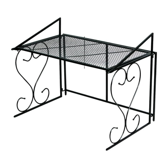 Luzkey Microwave Shelf Coffee Bar Stand Metal Stable Kitchen Microwave Stand Microwave Rack for Desk Microwave Office Pantry Kitchen