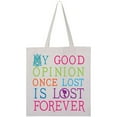 thumbnail image 3 of Inktastic Jane Austen Good Opinion Quote Tote Bag, 3 of 4