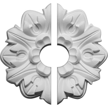 7 5/8"OD x 1 1/2"ID x 1"P Emery Leaf Ceiling Medallion, Two Piece (Fits Canopies up to 1 1/2")