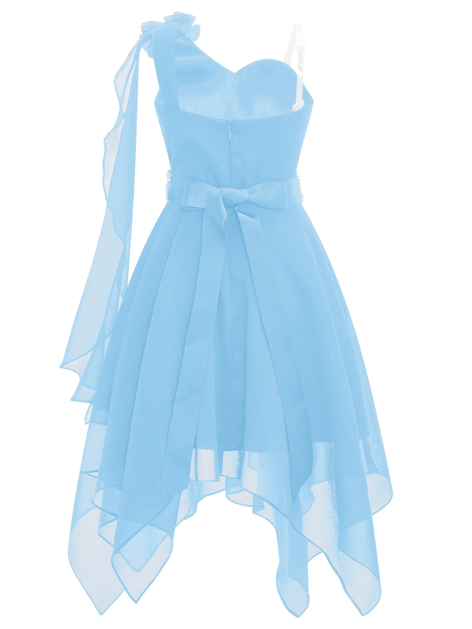 Doomiva Girls Wedding Dress Ruched Bridesmaid Formal Long Gown Lace  Princess Party Prom Dresses Light Blue 10 - Walmart.com