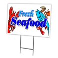 thumbnail image 1 of SignMission C-1824-DS-Fresh Seafood 18 x 24 Po Signe & Pieu de Jardin - Fruits de Mer Frais, 1 of 1