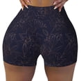 thumbnail image 2 of Fuzoiu Copper-Gold Gloss Outline Flower1 Print Women's Workout Shorts,Workout Biker Shorts Women,Exercise Fitness Shorts,Scrunch Short, Athletic Shorts for Gym Yoga Running Sport Active-XX-Large, 2 of 8