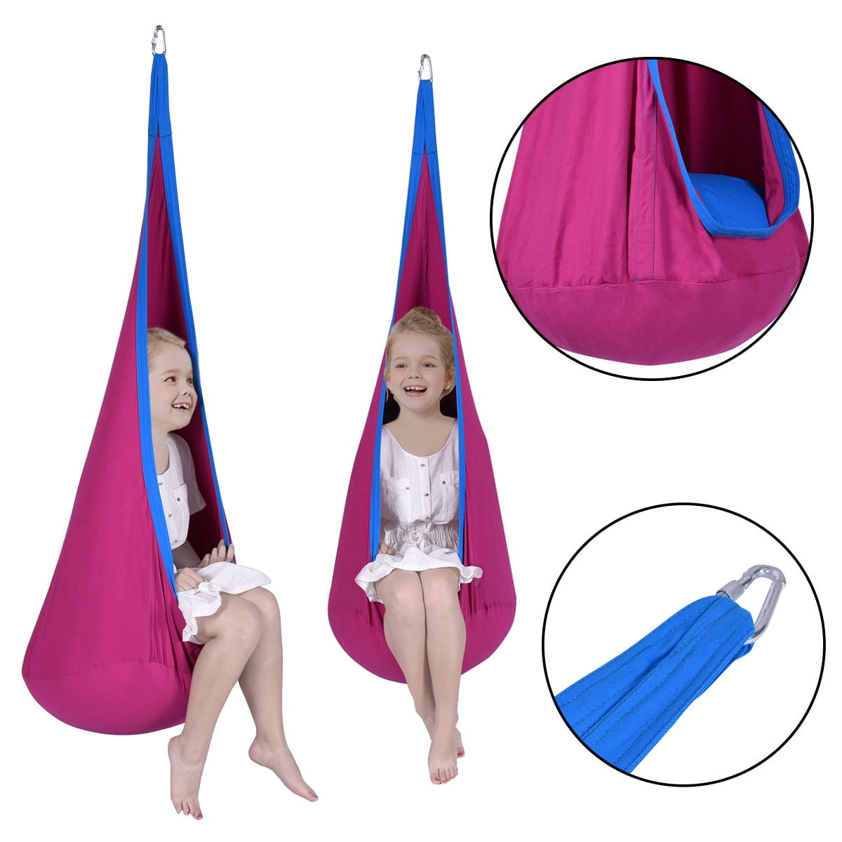 Costway Child Pod Swing Chair Tent Nook Indoor Outdoor Hanging Seat