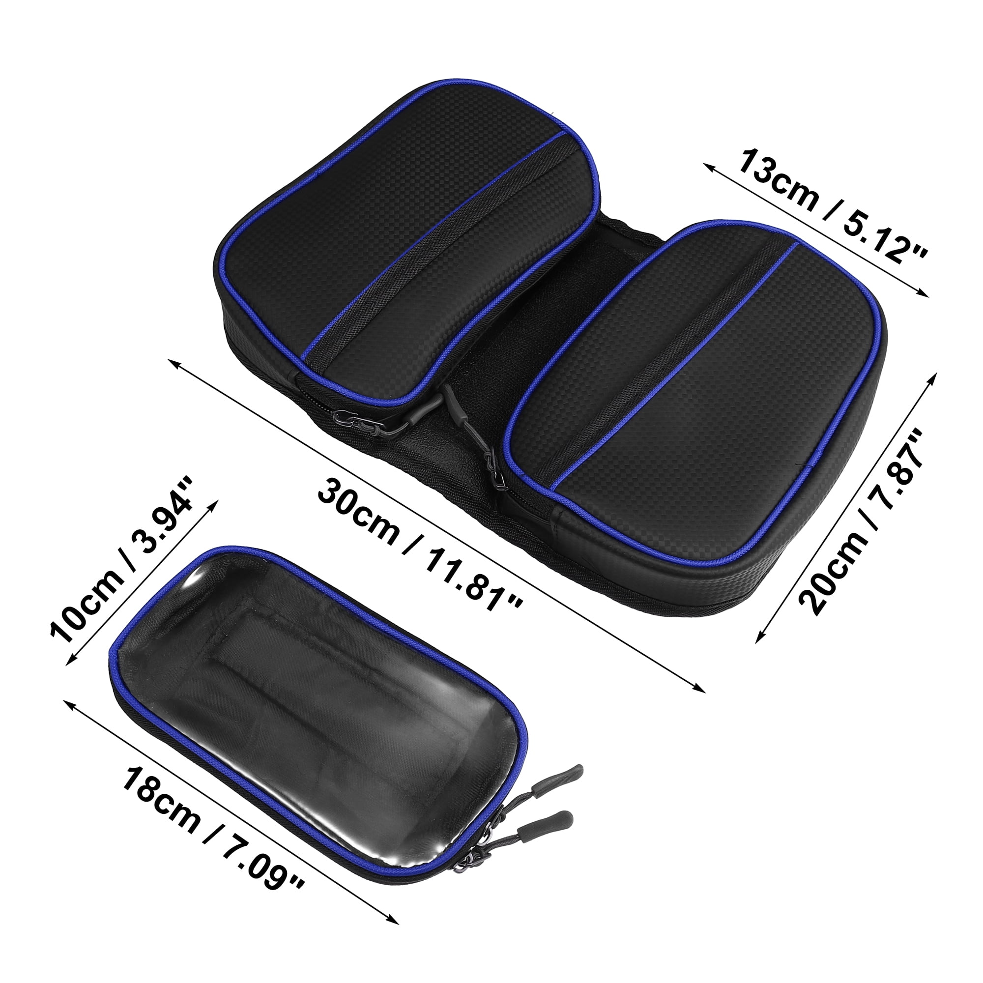 Unique Bargains Bike Front Frame Bag with Touch Screen Phone Holder Black Blue