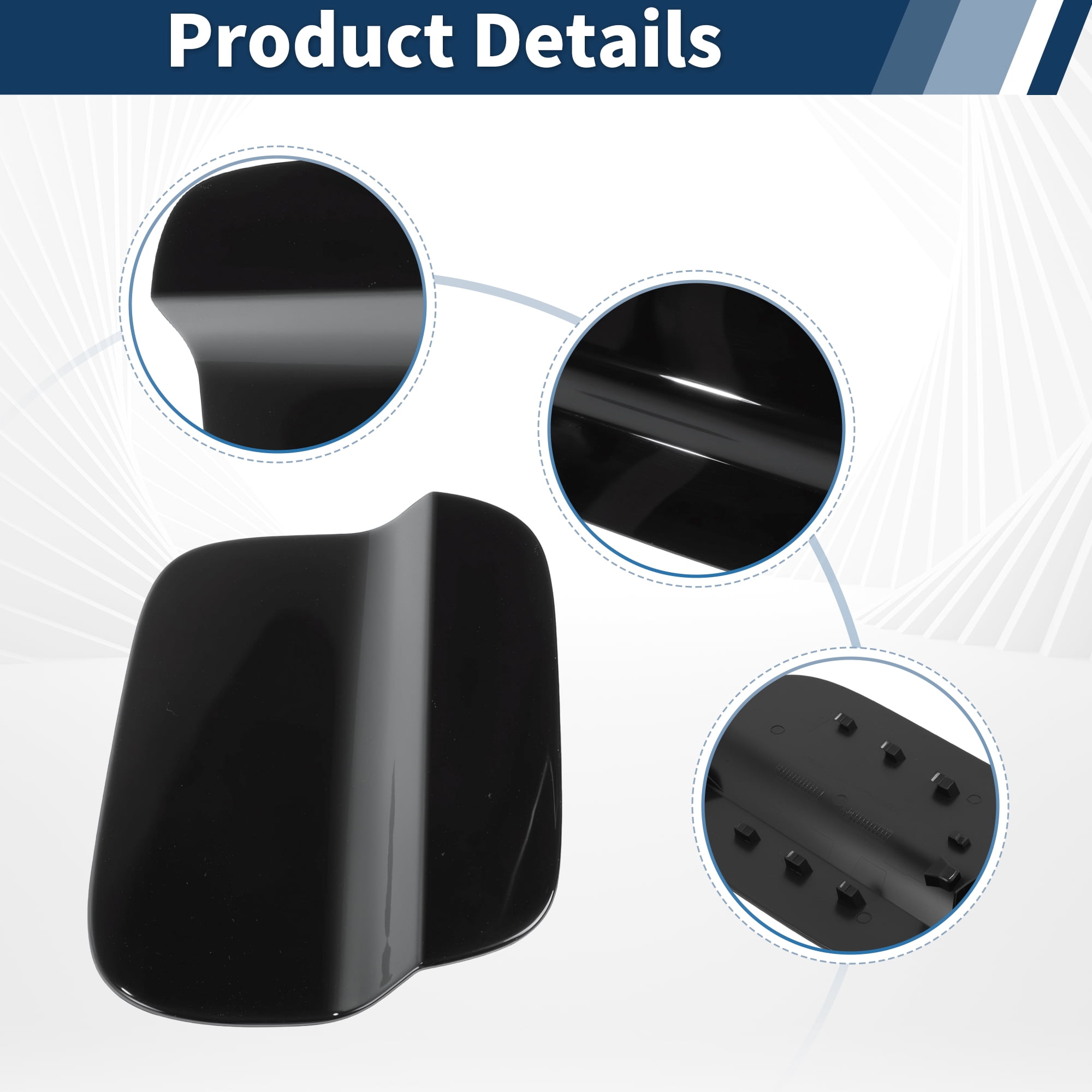 Unique Bargains Black Fuel Door Gas Filler Lid Cover Cap 5NN809909 for Volkswagen Tiguan 2018-2024 Rear Fuel Filler Door Gas Tank Cap Cover