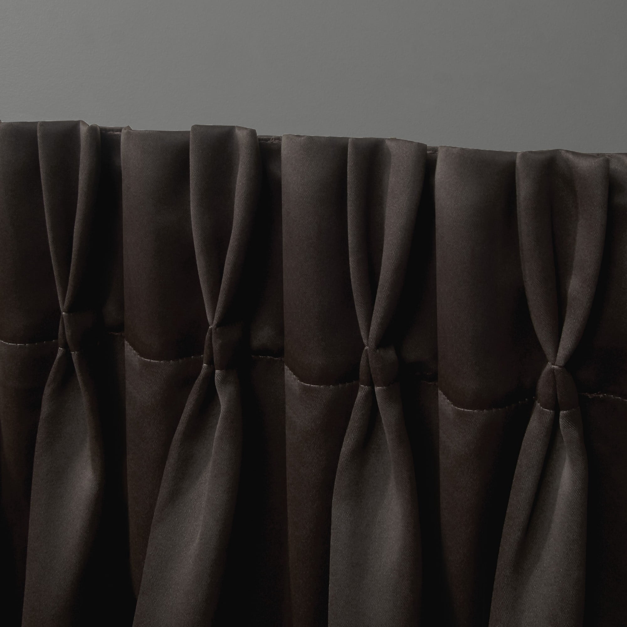 Exclusive Home Sateen Twill Woven Room Darkening Blackout Pinch Pleat/Hidden Tab Top Curtain Panel Pair, 63" Length, Espresso