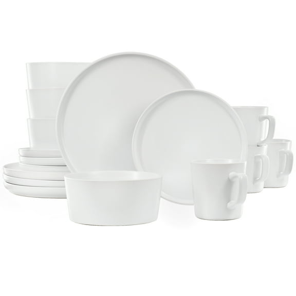 Elama Luxmatte White 16 Piece Dinnerware Set
