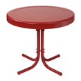 thumbnail image 4 of Crosley Furniture Table d'Appoint Rétro en Métal pour Extérieur/cour Arrière/patio 19 Pouces x 22 Pouces, Rouge, 4 of 5
