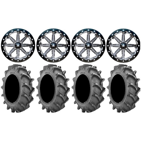 MSA Lok 14" UTV Wheels 28" BKT AT 171 Tires Can-Am Maverick X3 / Honda Pioneer 1000 / Talon