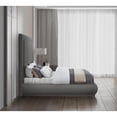 thumbnail image 5 of Pemberly Row Mid-Century Gray Linen Textured Fabric King Bed, 5 of 7