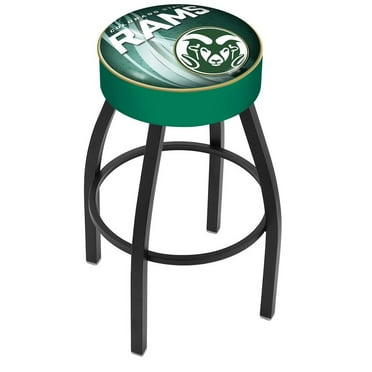 25" L8B1 - 4" Colorado State Cushion Seat with Black Wrinkle Base Swivel Bar Stool by Holland Bar Stool Company