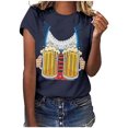thumbnail image 1 of Pompotops Blouse Décontractée Mode Femme Imprimé Oktoberfest Col Rond T-Shirt Blouse Imprimée Tee Liquidation, 1 of 4