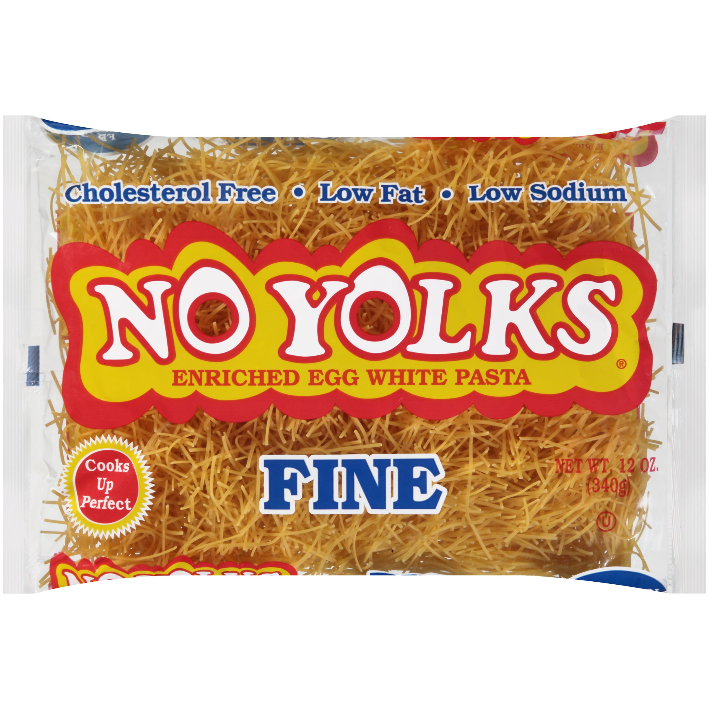 No Yolks® Cholesterol Free Egg White Pasta Fine 12 oz. Bag Walmart
