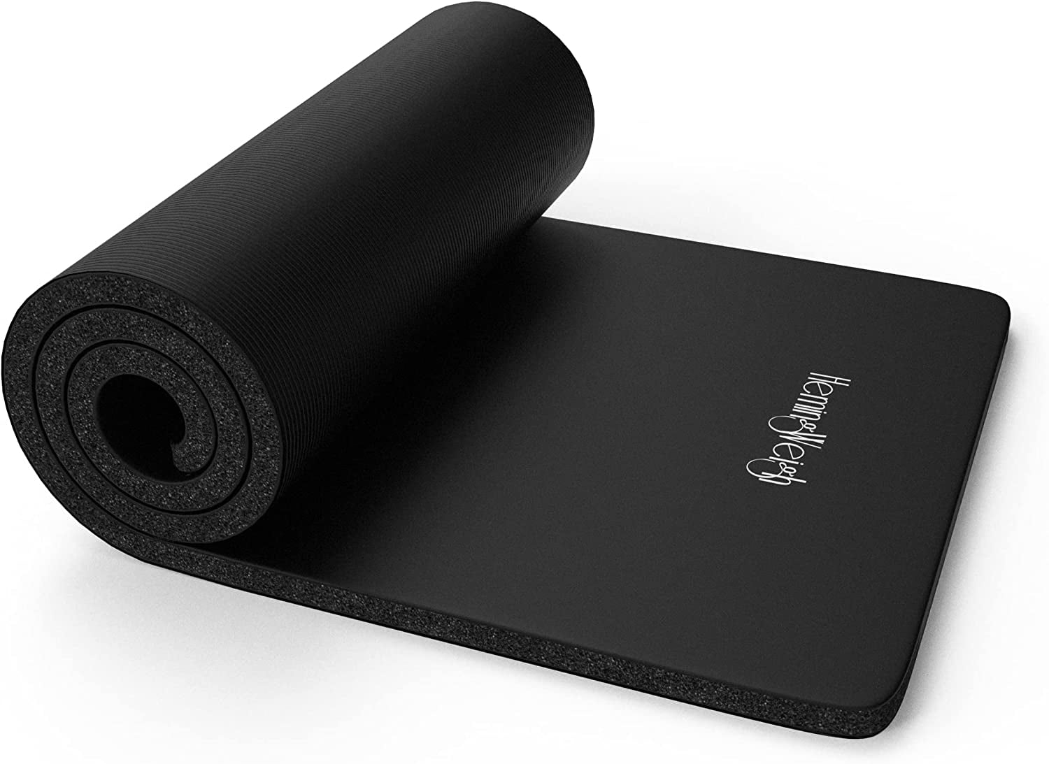 Hemingweigh Yoga Mat Thick, 1" Thick, Non-Slip Exercise Mat for Workouts, Indoor, and Outdoor, Black