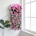 thumbnail image 1 of Guirnalda colgante de flores artificiales de violeta con orquídeas de seda, arreglo floral decorativo reutilizable para bodas, eventos, decoración del hogar y jardín., 1 of 6