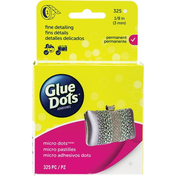 Glue Dots Clear Dot Roll-Micro .125" 325/Pkg, Pk 3, Glue Dots