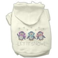 thumbnail image 4 of Dog Supplies Let It Snow Penguins Rhinestone Hoodie Cream Xs (8), 4 of 10