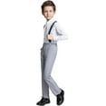 thumbnail image 5 of Lycody Boys Formal Suspenders Suits Set Adjustable Waist Pants Shirt and Tie 4 Piece Slim Suits for Kids and Teen 2T-20Y for Graduation Wedding Prom Part Outfit Summer, 5 of 5