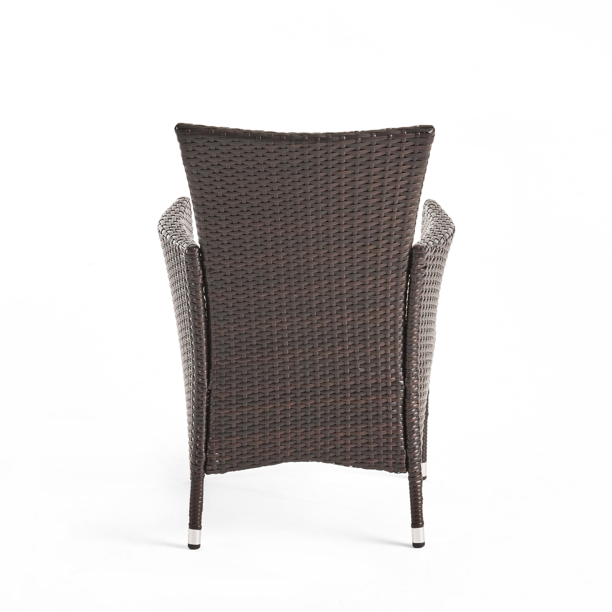 Hawawa Outdoor Transitional 7 Piece Wicker Dining Set with Water-Resistant Cushions, multibrown