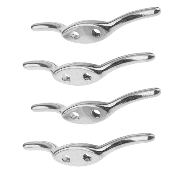 4x 316 Stainless Steel pole Cleat Hook, 2.6 Inch Non-Rusting Rope Cleat Marine Hardware for Boat Dock Rope