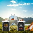 thumbnail image 3 of Patiojoy Portable Camping Kitchen Table Aluminum Fold-Up Camping Kitchen with Windscreen for BBQ, Picnic, Party Black, 3 of 10