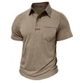 thumbnail image 4 of Kakii Men's Vintage Polo Shirts Fashion Tactical Polos Contrast Collared Shirt with Pocket, 4 of 6