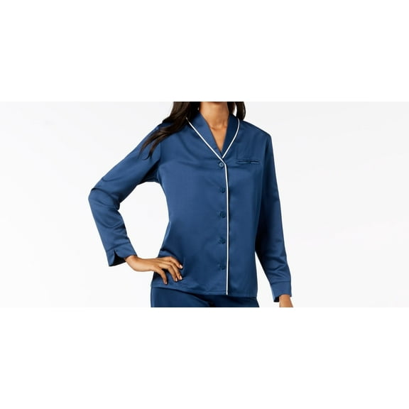 Alfani Womens Piped Shawl Collar Top;Medium