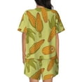 thumbnail image 3 of Naloa Corn Women's Short-Sleeved Pajama Set, Loungewear, Summer pajamas, Breathable Cozy - X-Large, 3 of 9