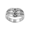 thumbnail image 1 of Antiqued Hawaiian Plumeria Flower Ring .925 Sterling Silver Band Jewelry Female Male Unisex Size 5, 1 of 4