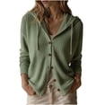 thumbnail image 3 of Axdhxbd Hollow Out Hooded Cardigan Sweater for Women Button Up Open Front Sweaters Loose Fit Lightweight Long Sleeve Crochet Sweaters M, 3 of 7