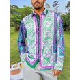 thumbnail image 1 of Camisa con estampado 3D de solapa con estampado floral nuevo europeo y americano, camisa de moda para hombre, camisa hawaiana de manga larga cómoda para hombre, 1 of 6