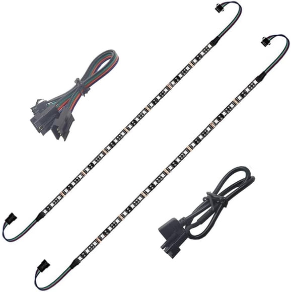 Vrabocry Bande Lumineuse LED RGB PC 2 Pcs 19.7 Po Bande LED RGB pour 12V 4 Broches en-Têtes RGB pour Sync ASUS Aura, Fusion RGB Gigabyte, Lumière Mystique, ASRock RGB
