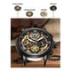 thumbnail image 5 of Reloj De Hombre Cuarzo De Tres Botones Impermeable Fecha Correa Negro Bisel Dorado Fondo Negro, 5 of 7
