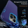 thumbnail image 4 of Entronix Heavy Duty Case Designed for iPhone 14 Pro Max Shockproof Triple Layer Rugged Case (Blue), 4 of 7
