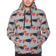 thumbnail image 2 of Bingfone Dachshund Dog Heart Men's Drawstring Hoodie Long Sleeve Pocket Sweatshirts-3X-Large, 2 of 6