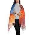 thumbnail image 2 of Sikiie Vibrant Hummingbird Watercolor Art Shawl Wraps Big Scarf Tassel Fall Winter Thick Scarf Warm Shawl Women Fall Gifts, 2 of 8