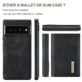 thumbnail image 2 of SaniMore Case for Google Pixel 7 Pro 6.7", PU Leather Case Soft TPU Inner Detachable Magnetic Folding Wallet Card Slots Kickstand Anti-drop Shockproof 360°Protection Case, Black, 2 of 10