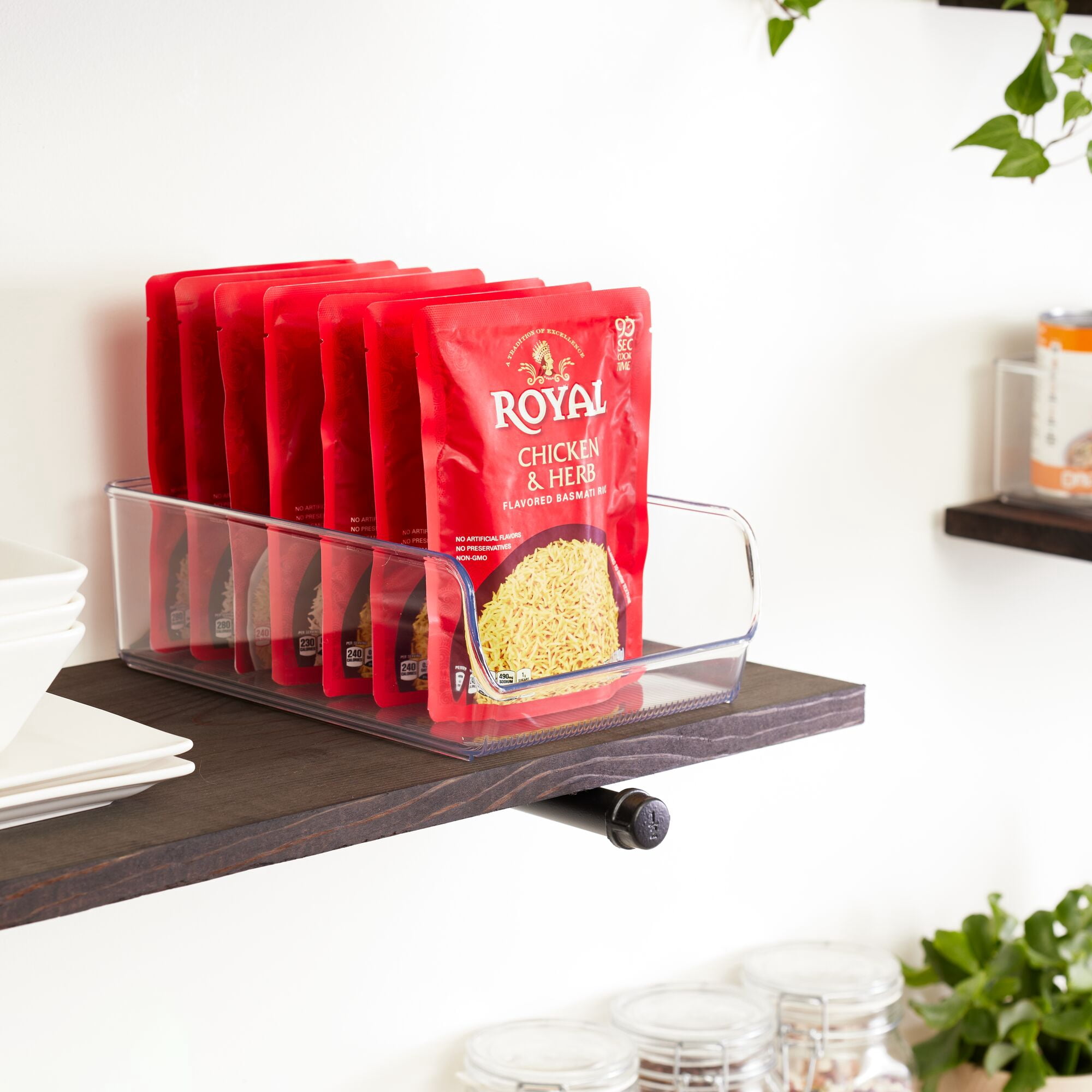 iDesign Pantry Organizer Bins for Cabinets or Fridge - Set of 4 - Clear