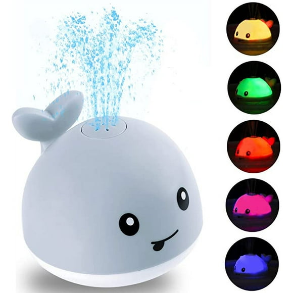 TOOAD Jouets de bain pour bébé, jouets pour bébé baleine, jouets de bain lumineux, jouets de baignoire à jets pour tout-petits garçons filles, jouets de bain à jets, jouets pour bébé de salle de bain